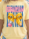 Librarian Bow & Pencil Graphic Tee