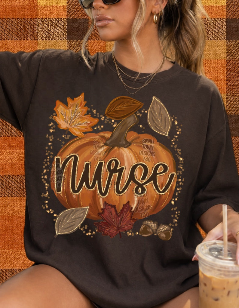 Fall Pumpkin Nurse Shirt