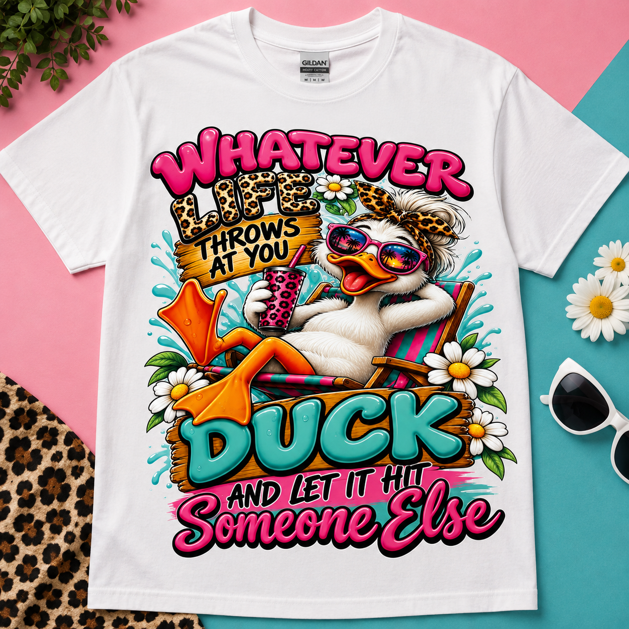 Duck & Let It Hit Someone Else Funny Graphic Tee