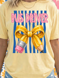 Bus Driver Bow & Pencil Graphic Tee