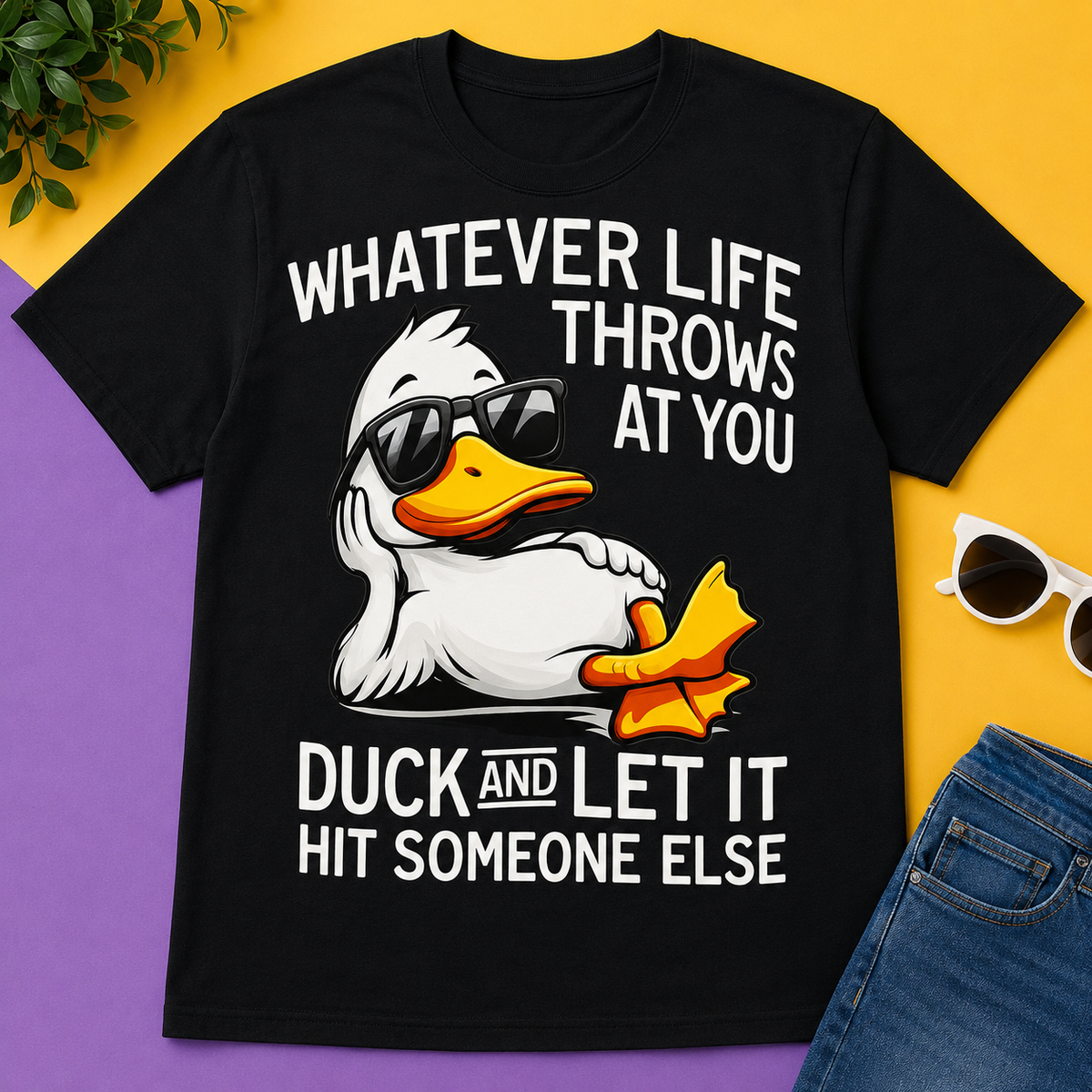 Duck & Let It Hit Someone Else Funny Graphic Tee