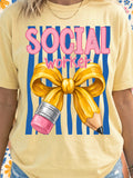 Social Worker Bow & Pencil Graphic Tee