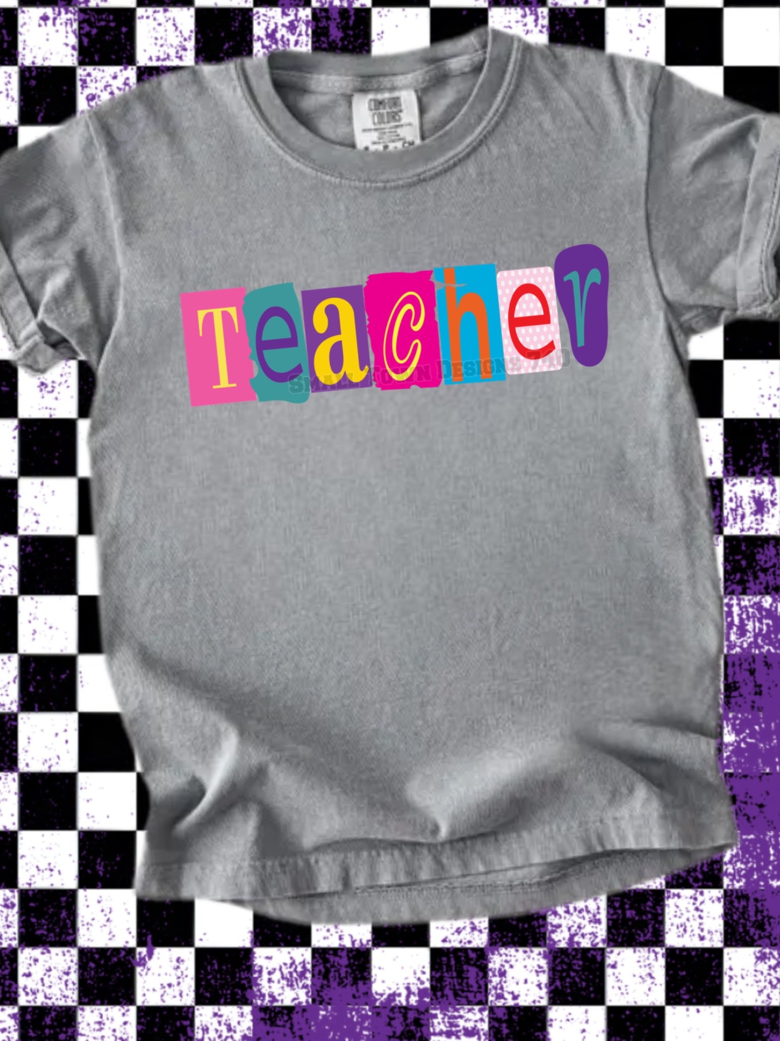 Colorful Teacher Lettering Graphic Tee