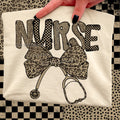 Nurse Leopard Bow Graphic Tee