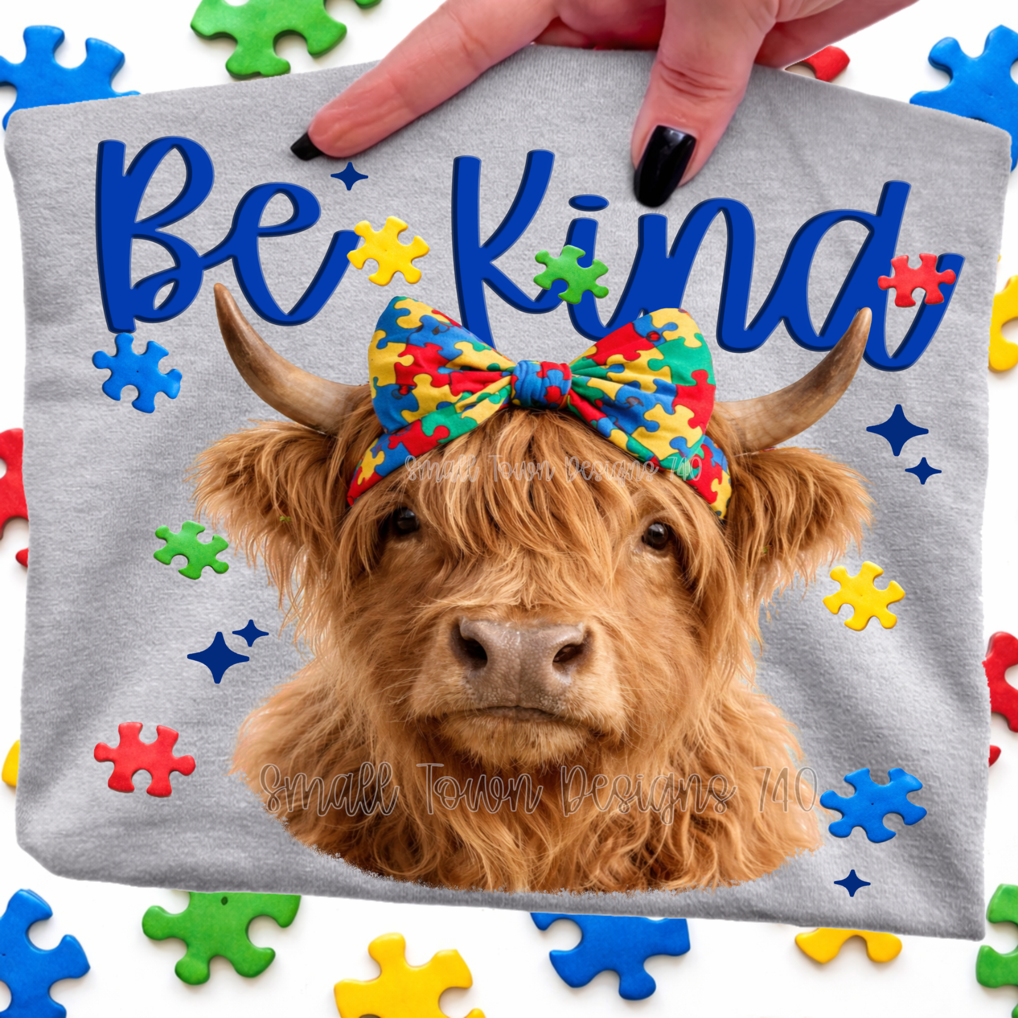 Be Kind Puzzle Cow Graphic Tee