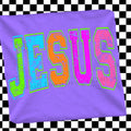 Colorful Jesus Collegiate Graphic Tee