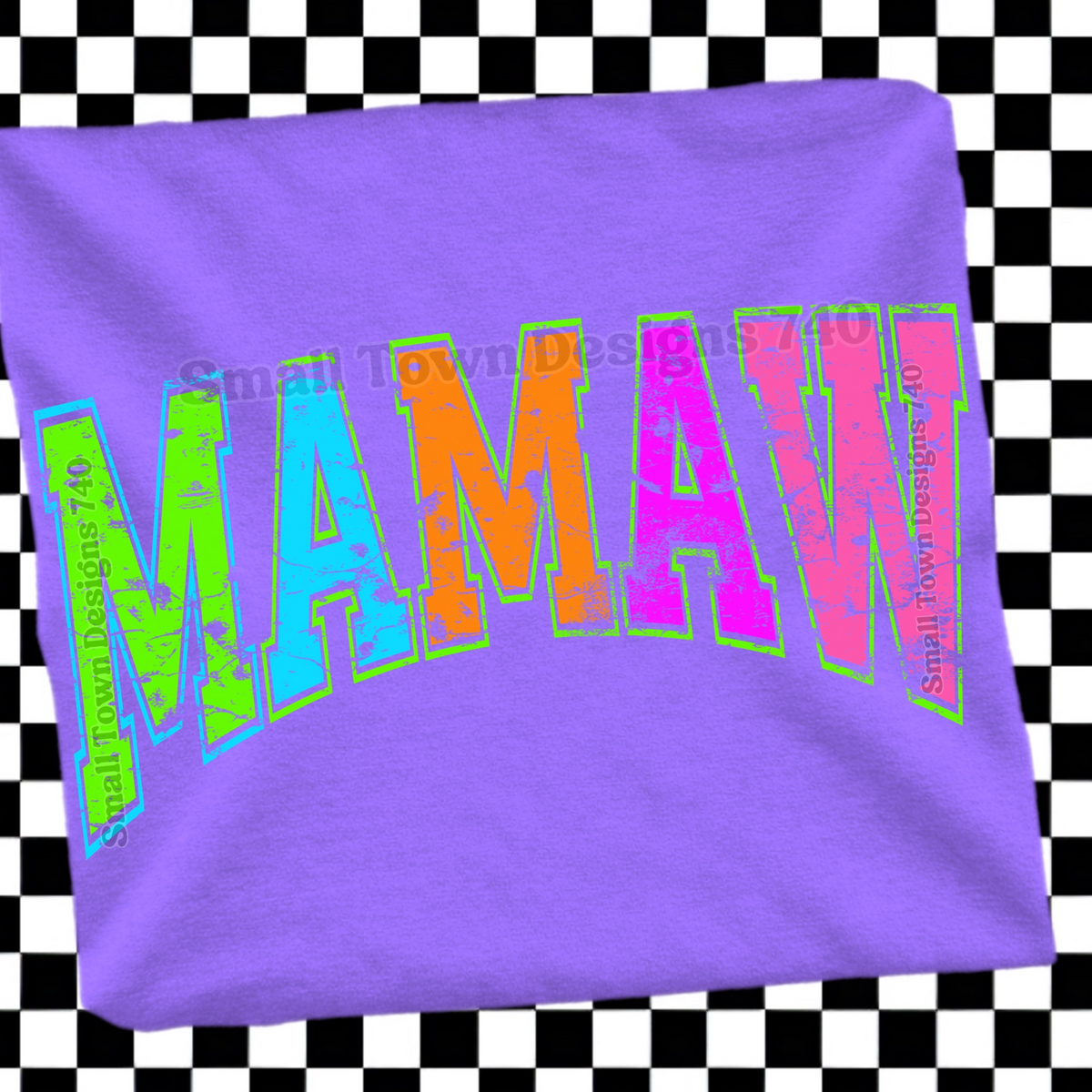 Colorful Nana Distressed Graphic Tee