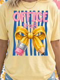 Office Staff Bow & Pencil Graphic Tee