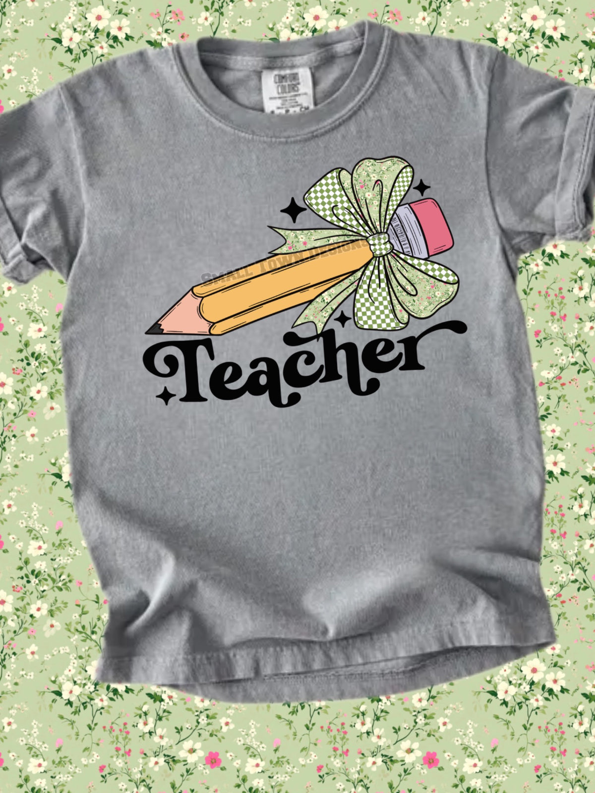 Floral Bow Teacher Graphic Tee