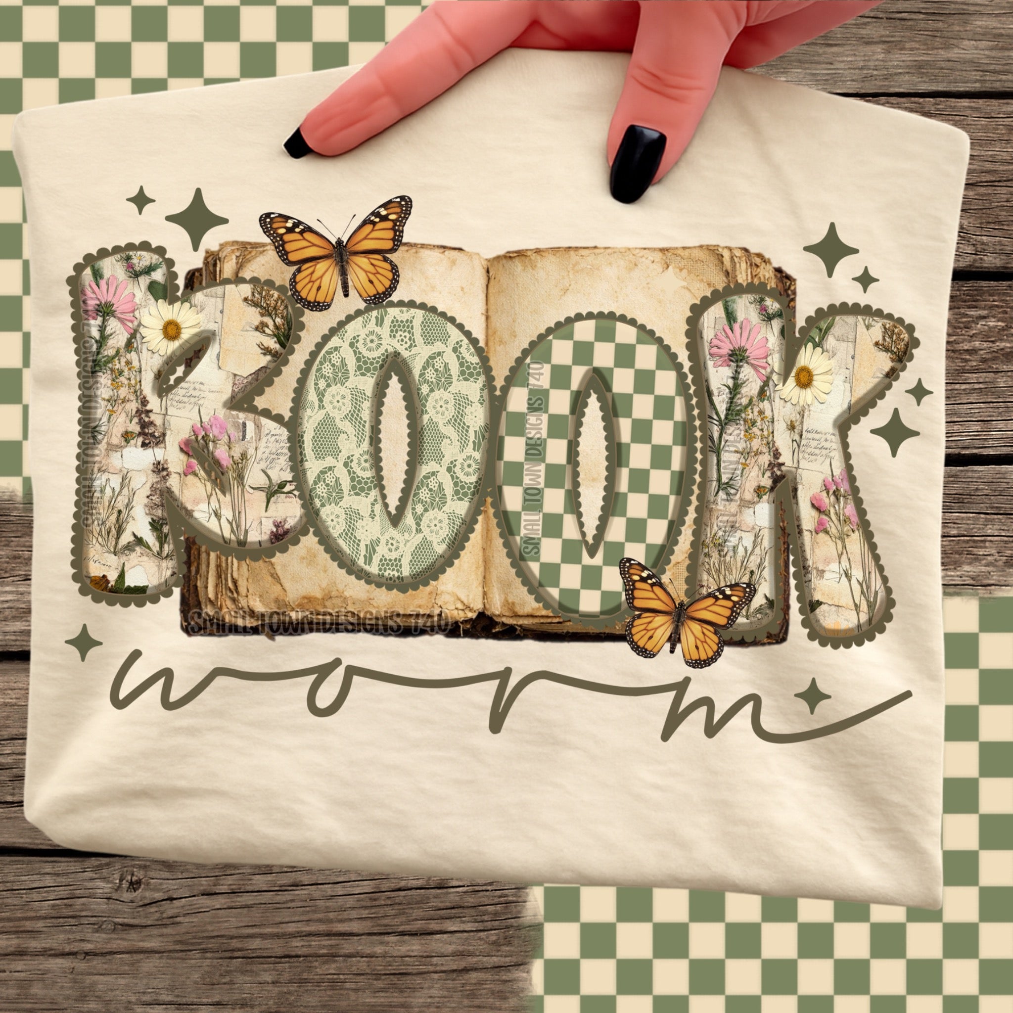 Book Worm Vintage Floral Graphic Tee