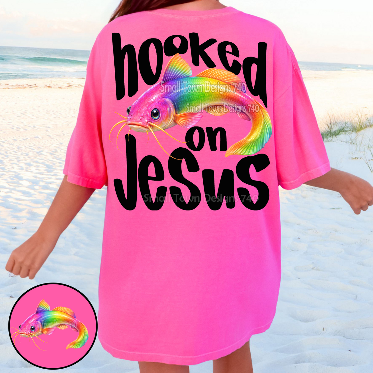 Hooked on Jesus Fishing Graphic Tee