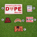 Red & White Sorority Pride Iron-On Patch Collection