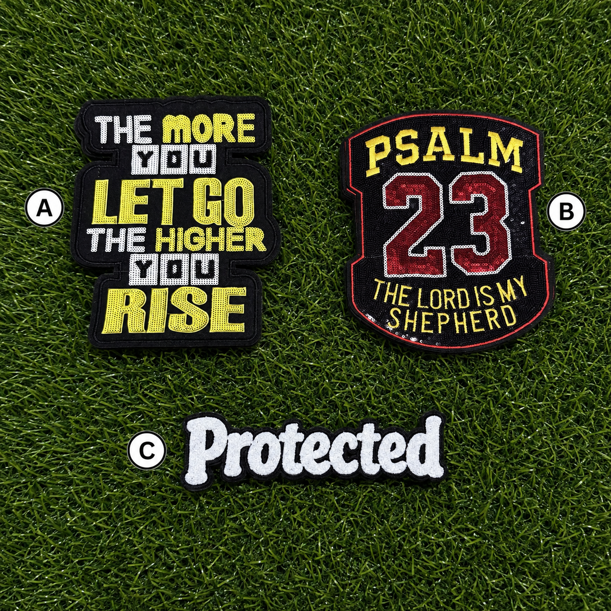 Faith, Strength & Protection Iron-On Patch Collection