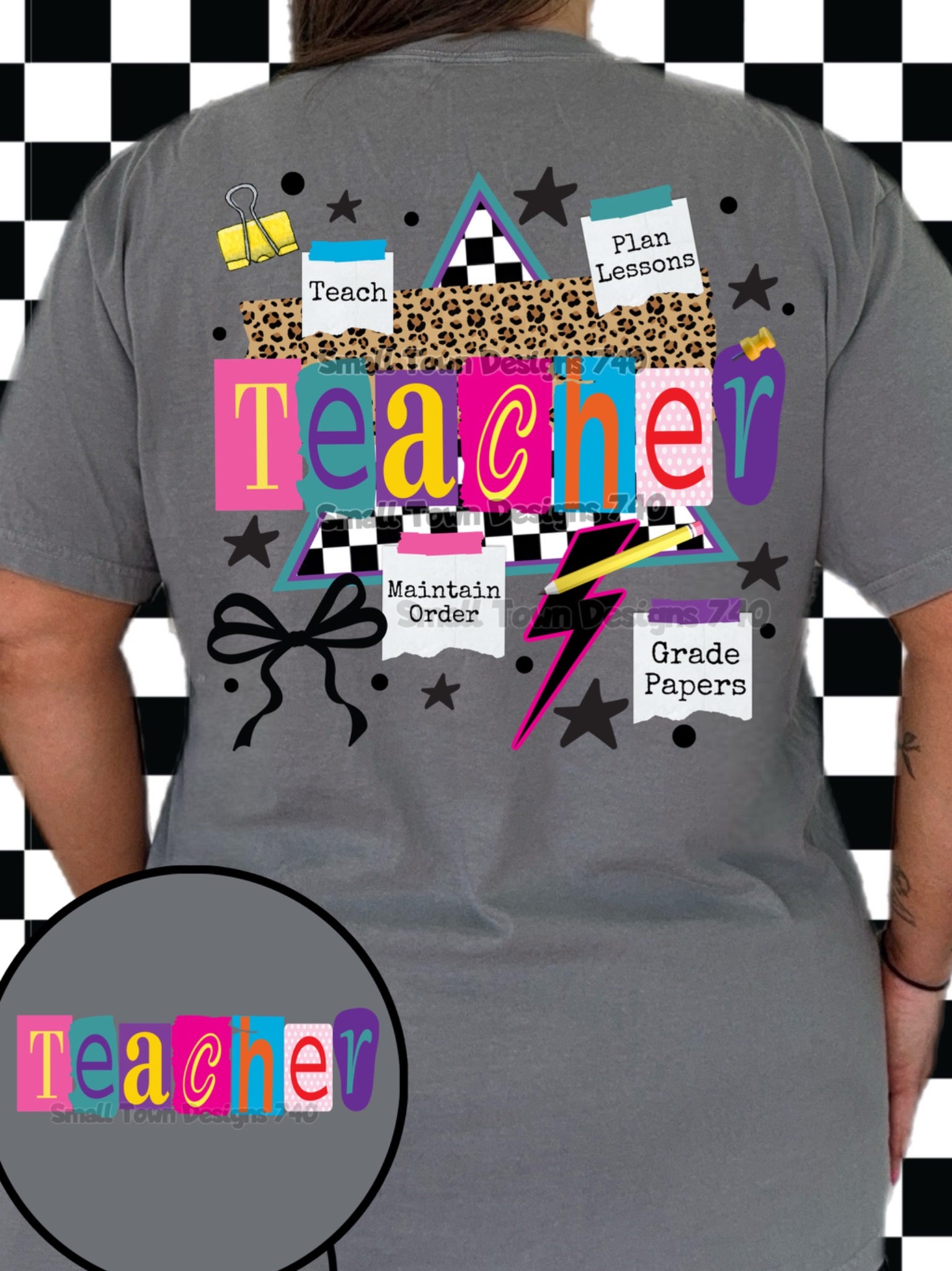 Teacher Duties Front & Back Graphic Tee