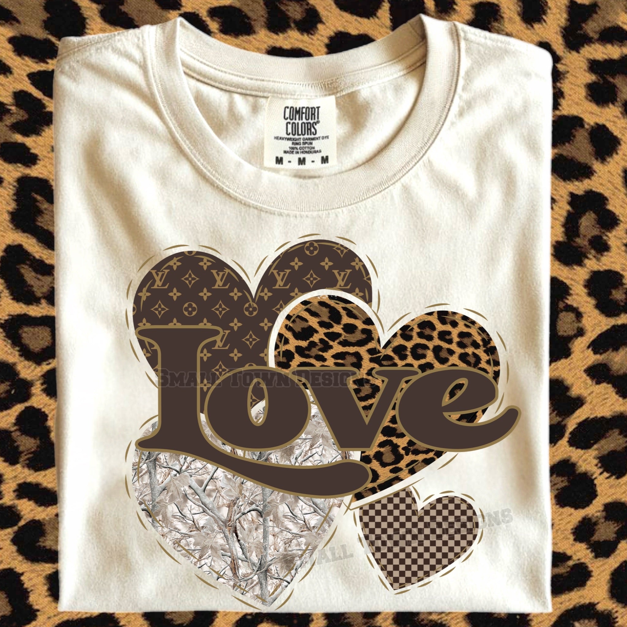Designer-Inspired Love Hearts Graphic Tee