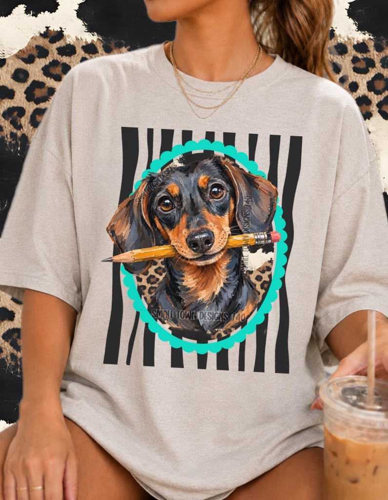 Dachshund Pencil Graphic Tee