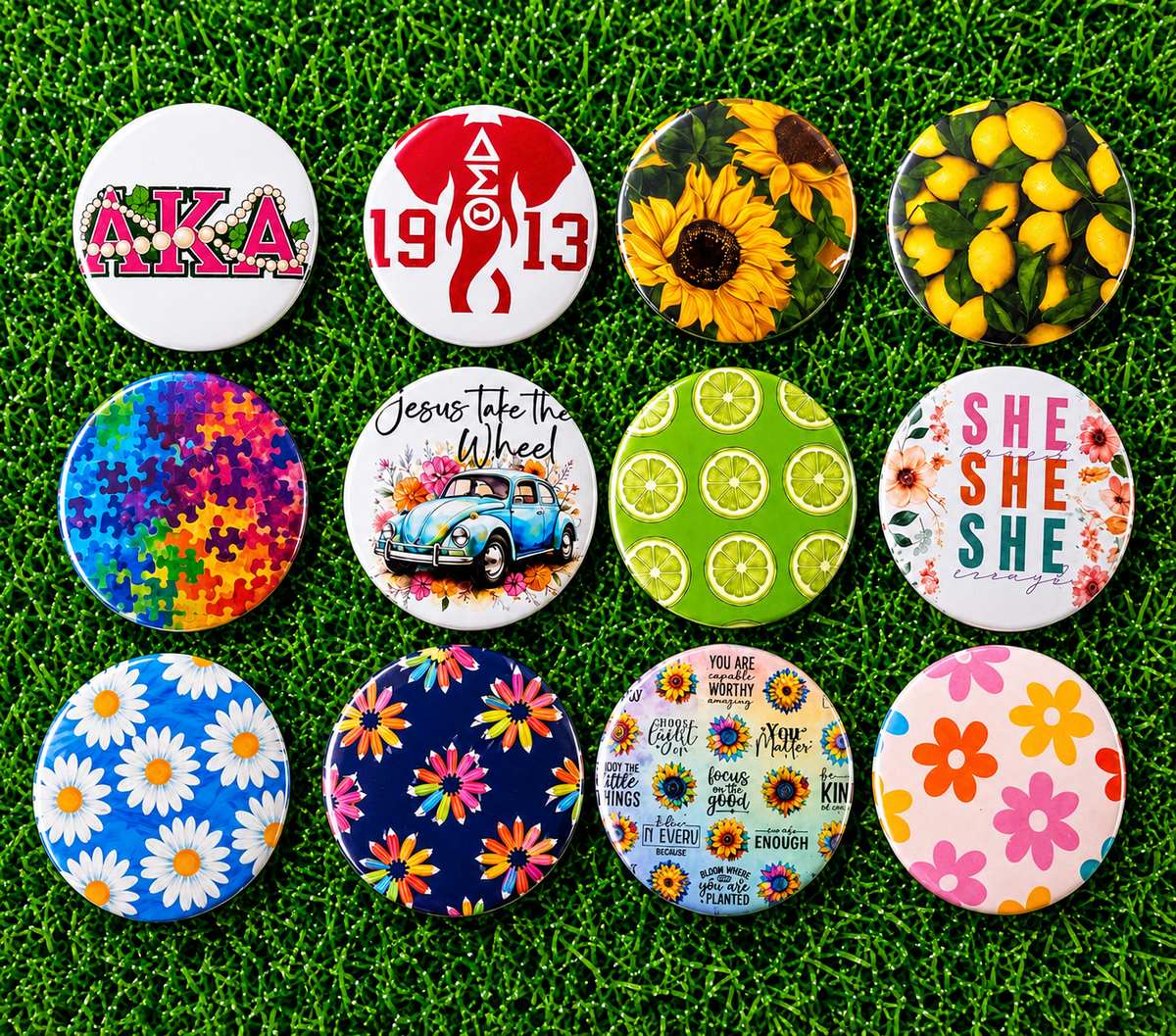 Custom 3" Buttons