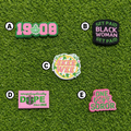 Pink & Green Sorority Expressions Iron-On Patch Collection