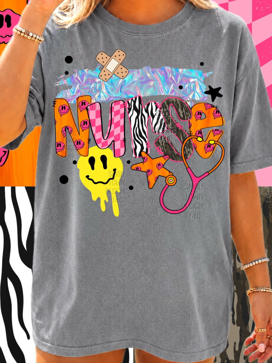 Nurse Patchwork Graphic Tee