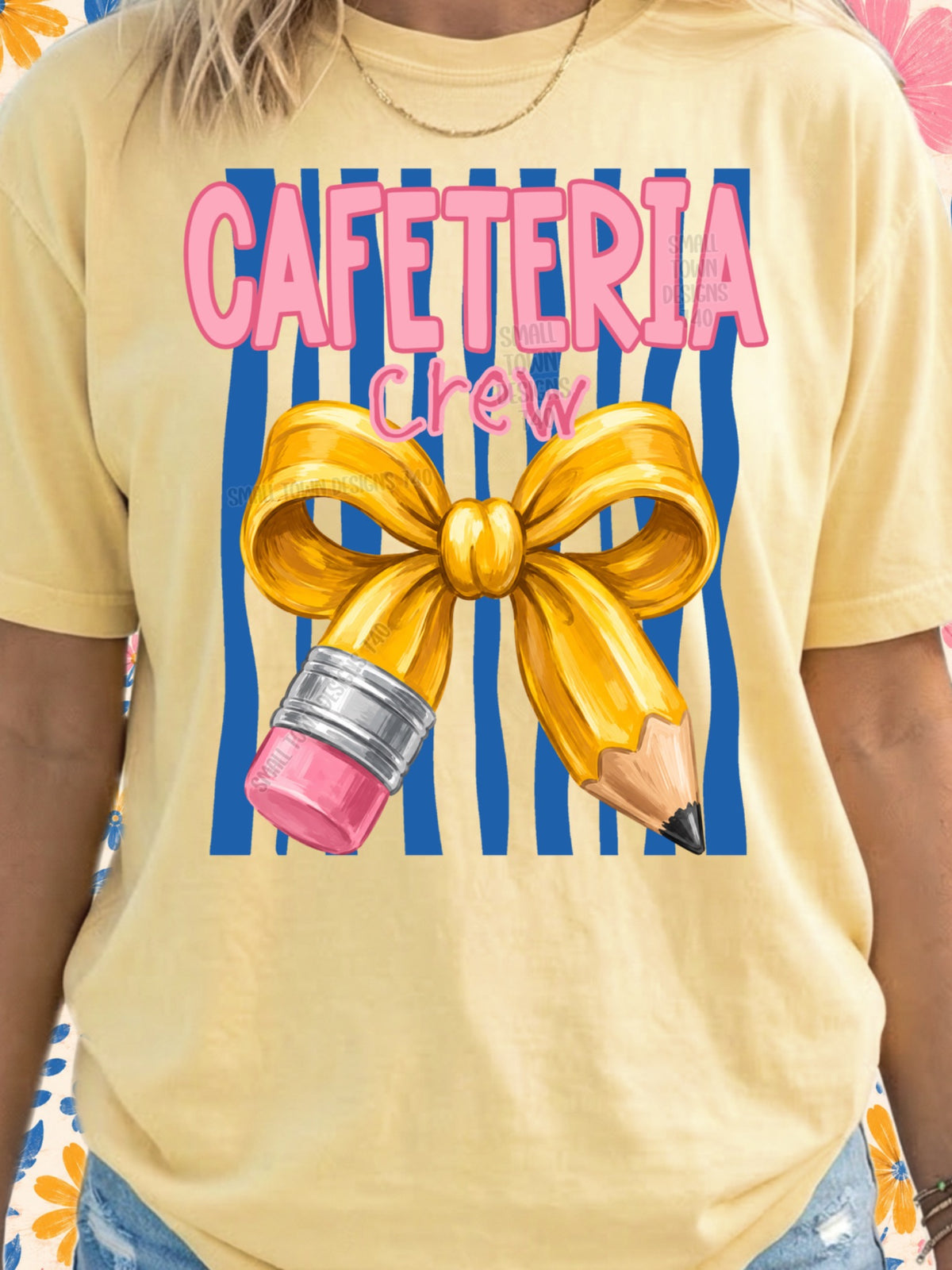 Cafeteria Crew Bow & Pencil Graphic Tee