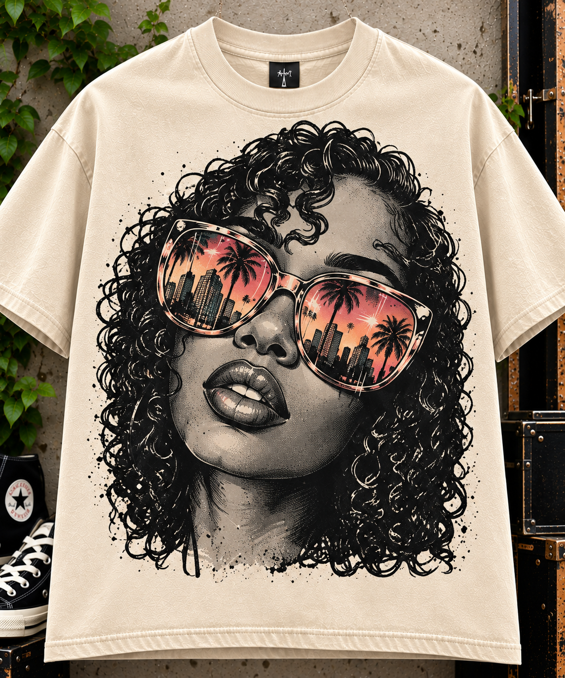 Sunset Shades Oversized Tee